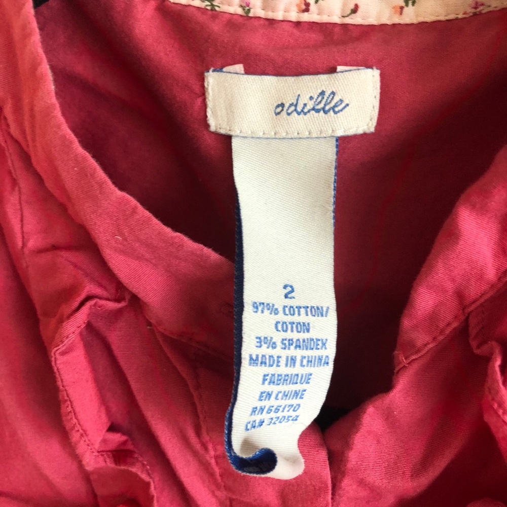 ⭐️ 2 FOR $40 ⭐️ ANTHRO ODILLE RUFFLE BUTTON DOWN TOP - Picture 4 of 7